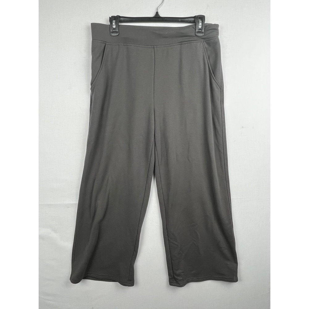 Sentimental New York Wide Leg Crop Pants Gray Stretch Pockets Size L